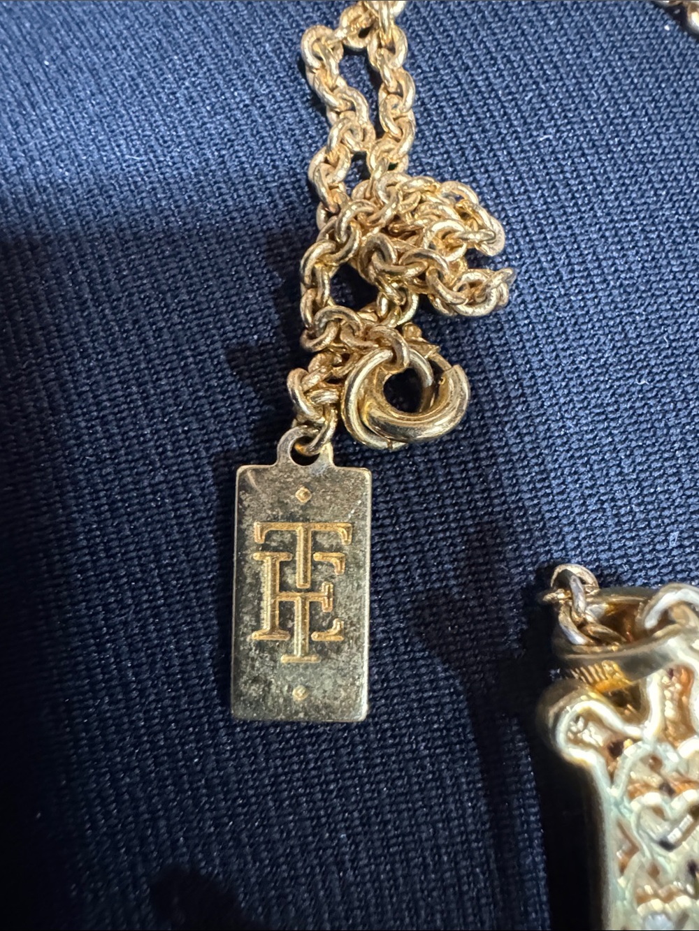 Elizabeth Taylor Gold-Tone Multicolor Crystal Cross Necklace - Picture 2 of 4